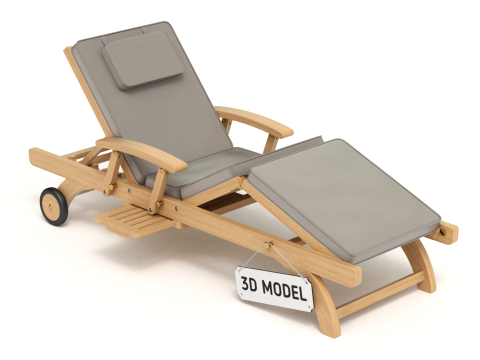 Wooden Sun Lounger 3D Модель