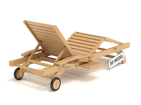 Wooden Sun Lounger 3D Model