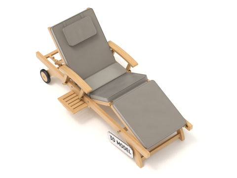 Wooden Sun Lounger 3D Model