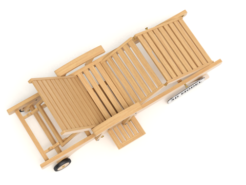 Wooden Sun Lounger 3D Model