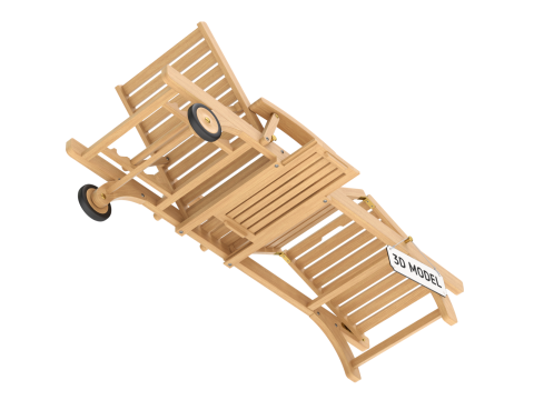 Wooden Sun Lounger 3D Model