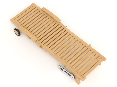 Wooden Sun Lounger 3D Model