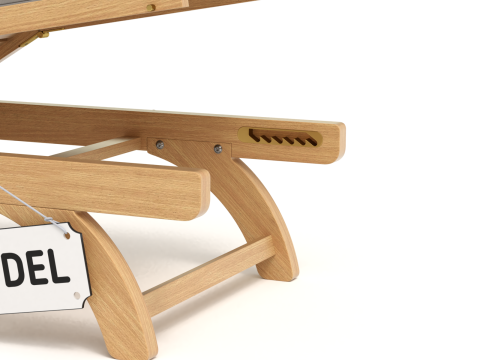 Wooden Sun Lounger 3D Model