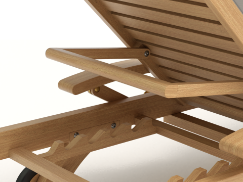 Wooden Sun Lounger 3D Model