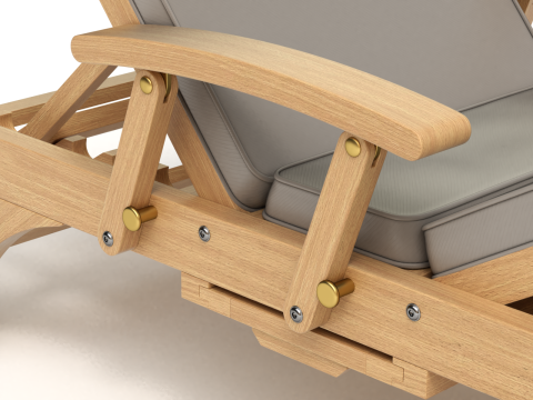 Wooden Sun Lounger 3D Model