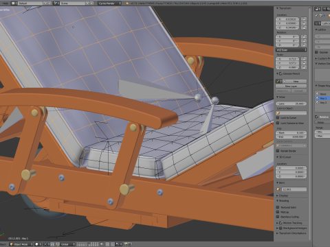 Wooden Sun Lounger 3D Model