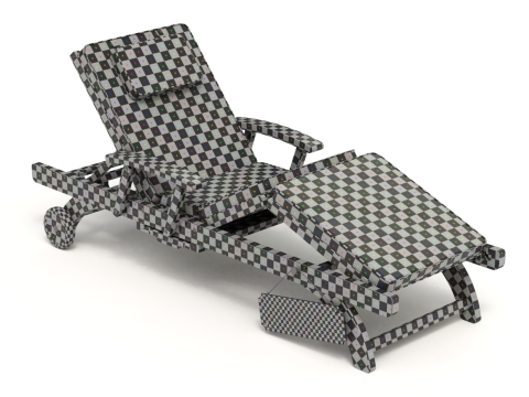 Wooden Sun Lounger 3D Model