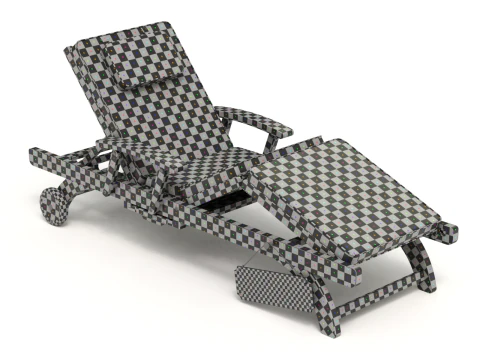 Wooden Sun Lounger 3D Model