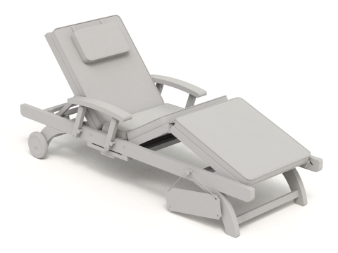 Wooden Sun Lounger 3D Model