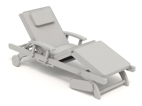 Wooden Sun Lounger 3D Model
