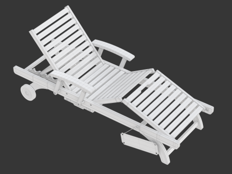 Wooden Sun Lounger 3D Model