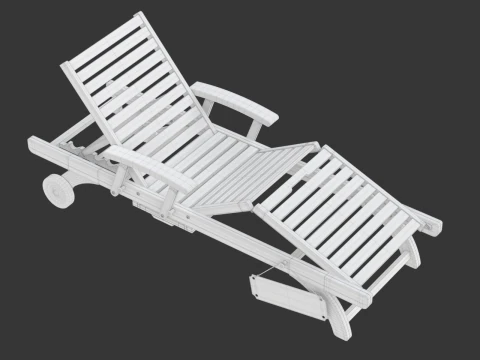 Wooden Sun Lounger 3D Model
