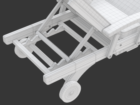 Wooden Sun Lounger 3D Model