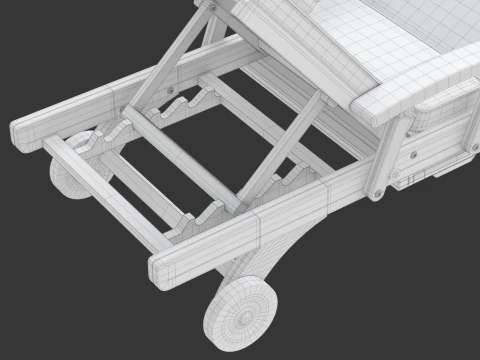 Wooden Sun Lounger 3D Model