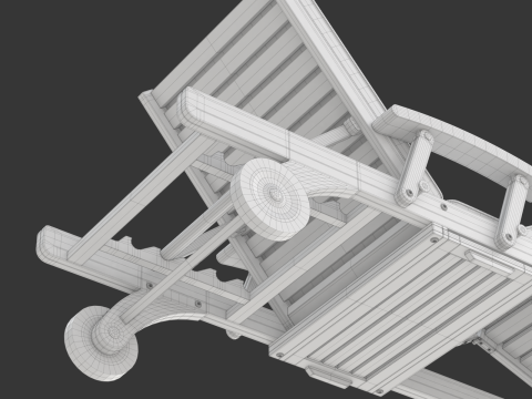 Wooden Sun Lounger 3D Model