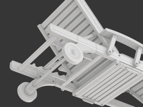 Wooden Sun Lounger 3D Model