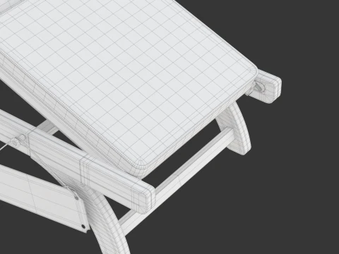 Wooden Sun Lounger 3D Model
