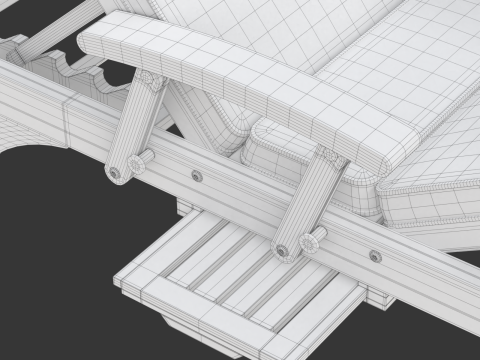 Wooden Sun Lounger 3D Model