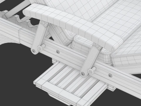 Wooden Sun Lounger 3D Model