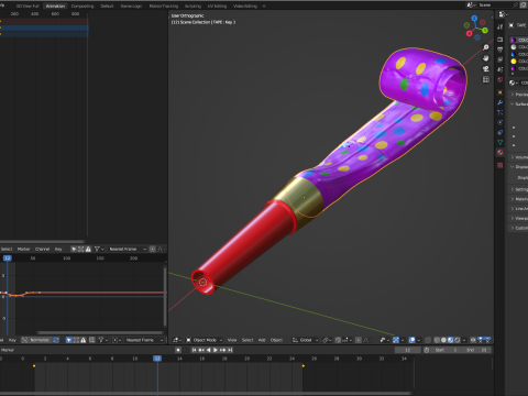 Party Whistle Animation 3D-Modell