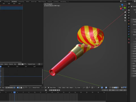 Party-Pfeifen-Animation 3D Modell