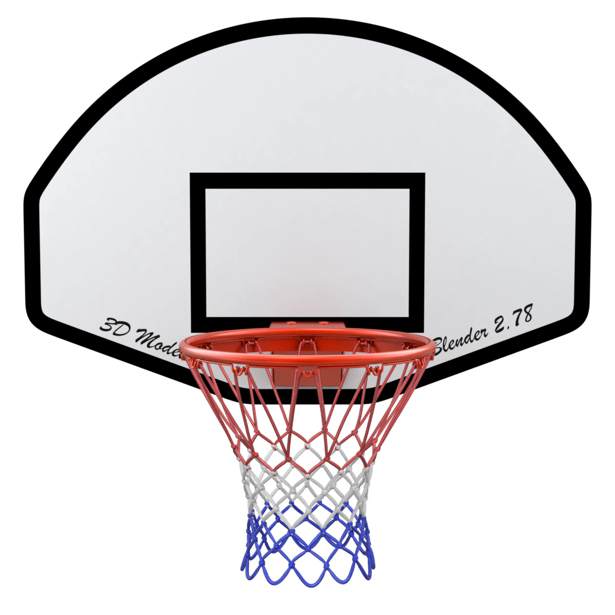 Basketball Rim With Backboard 3D Model .c4d .max .obj .3ds .fbx .stl .blend 