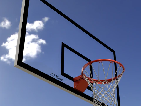 Basketball Rim With Backboard 3D Model