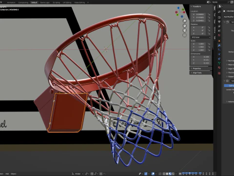 Basketball Rim With Backboard 3D Model