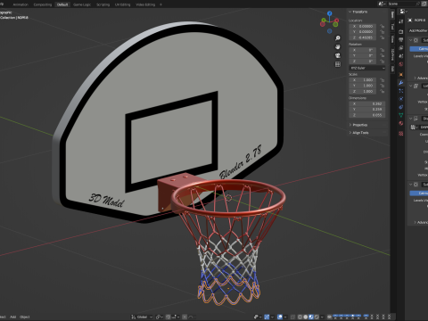 Basketball Rim With Backboard Modelo 3D