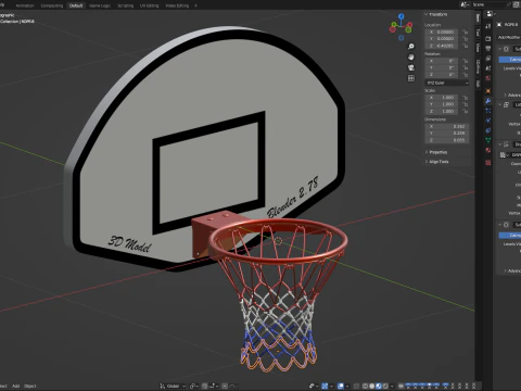 Basketball Rim With Backboard 3D Model