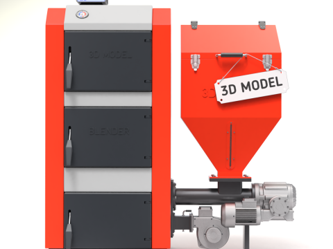 Pellet Boiler Modello 3D