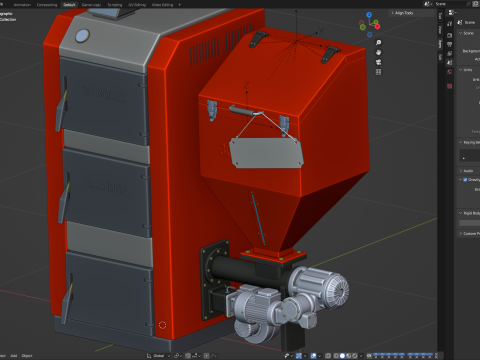 Pellet Boiler Modello 3D