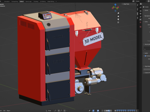 Pellet Boiler Modello 3D