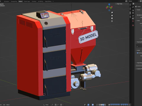 Pellet Boiler 3D Model