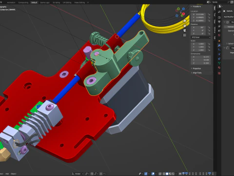 Estrusore per stampante 3D Modello 3D