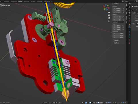 Estrusore per stampante 3D Modello 3D