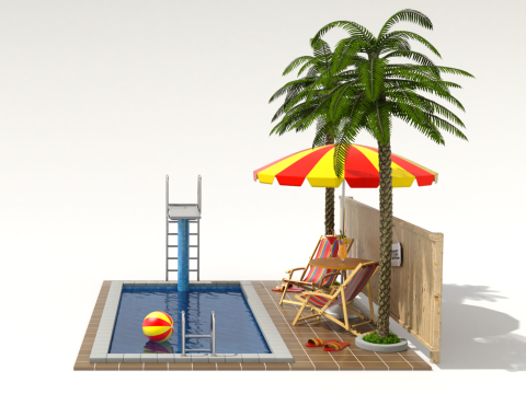 Pool Scene Modelo 3D