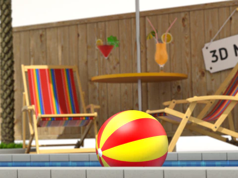 Сцена біля басейну 3D Модель