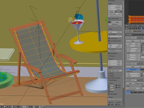 Сцена біля басейну 3D Модель