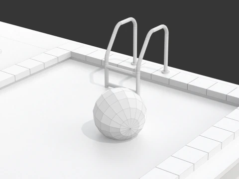 Сцена біля басейну 3D Модель