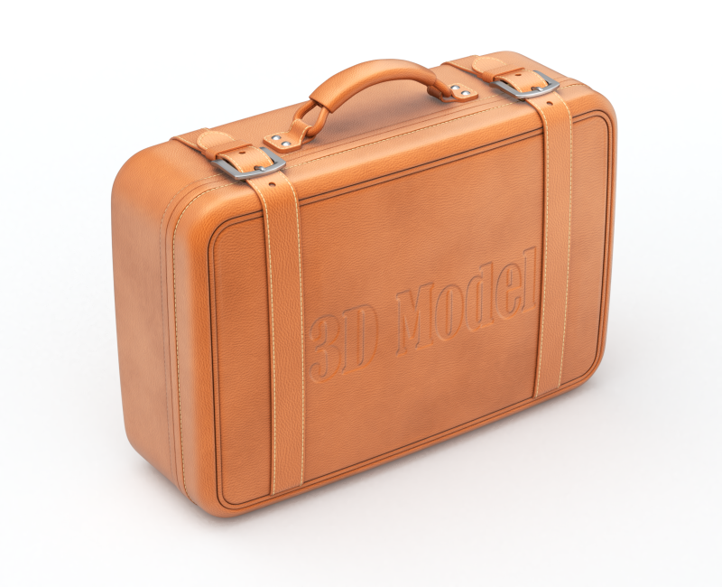 Leather Retro Suitcase 3D-Modell .c4d .max .obj .3ds .fbx .stl .blend