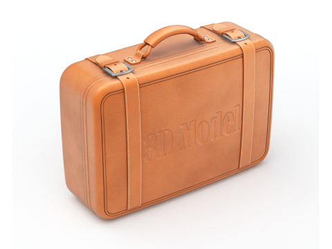 Leather Retro Suitcase 3D Model