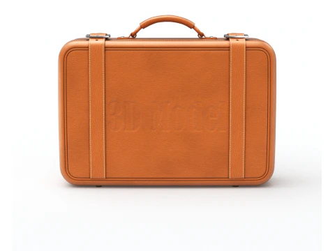 Leather Retro Suitcase 3D Model