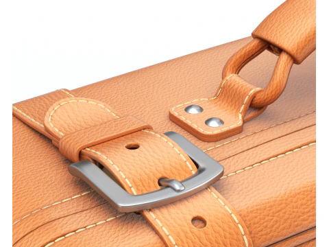 Leather Retro Suitcase 3D Model