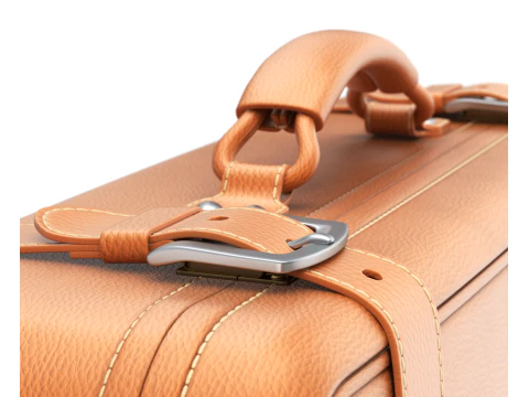 Leather Retro Suitcase 3D Model