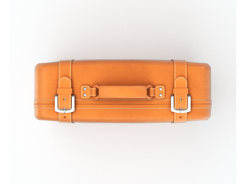 Leather Retro Suitcase 3D-Modell