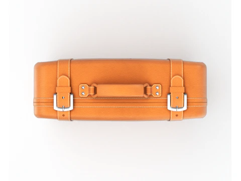Leather Retro Suitcase 3D Model