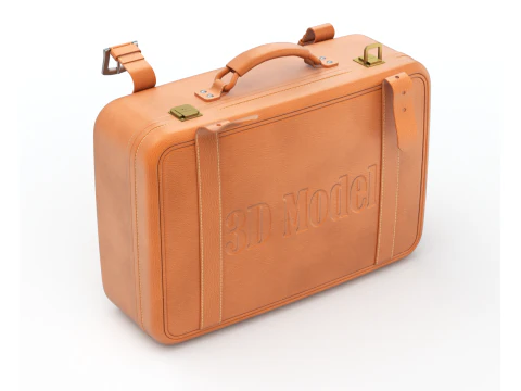 Leather Retro Suitcase 3D Model