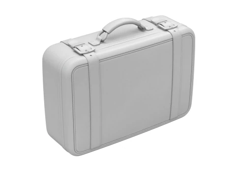 Leather Retro Suitcase 3D Model