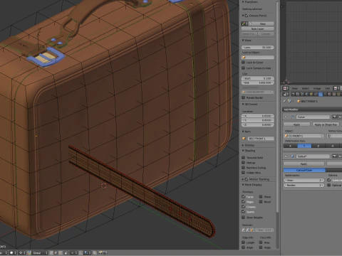 Leather Retro Suitcase 3D Model